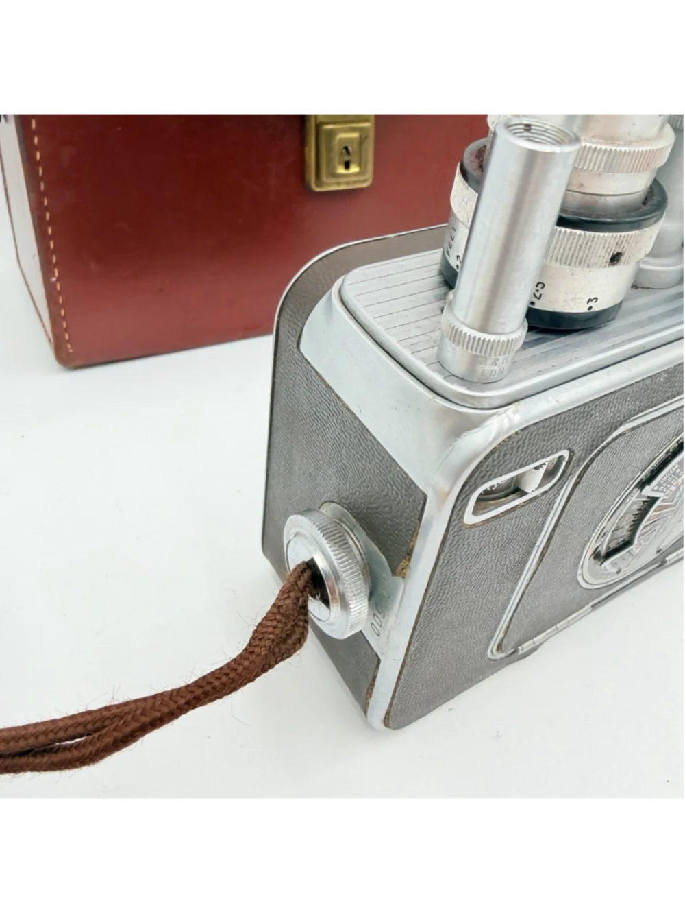 Vintage Bell & Howell Filmo Auto-8 8mm Camera Wollensak Lens Case Untested